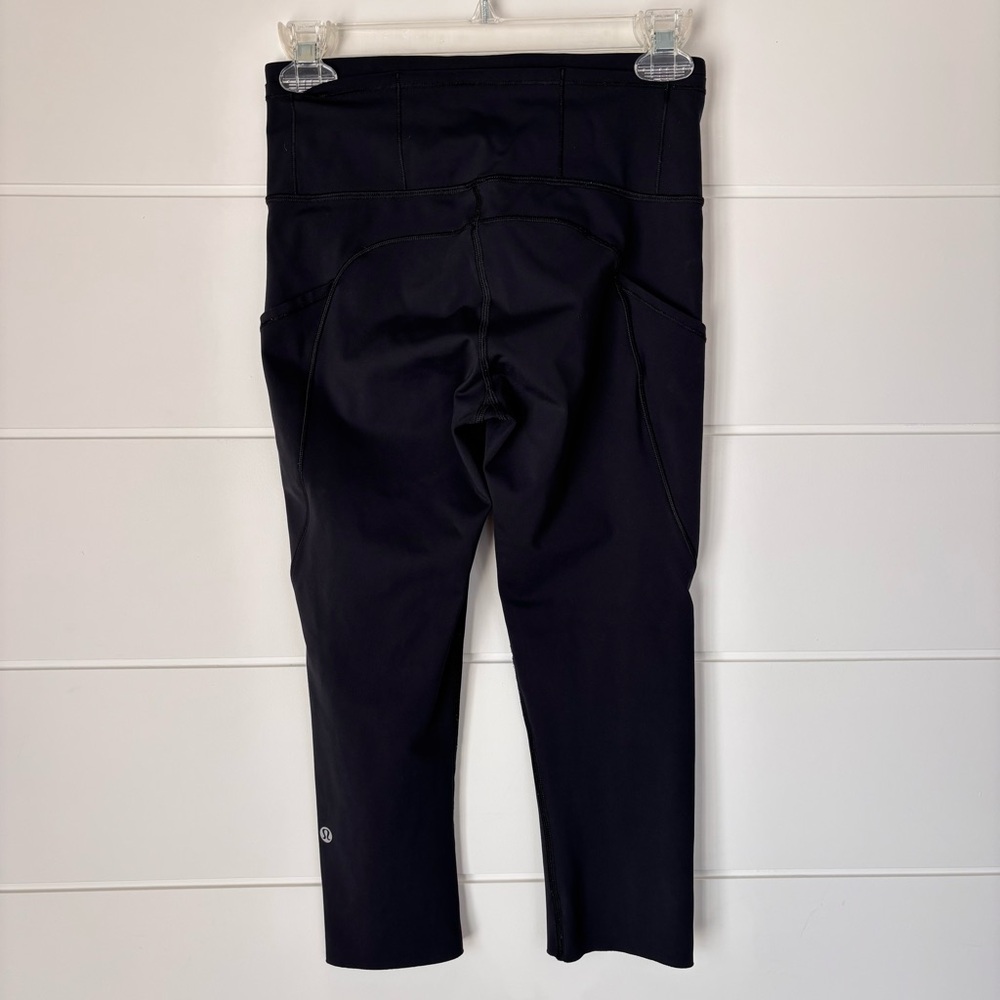 Lululemon Athletica Fast & Free Crop (19") Black Running Leggings Women's Size 6 - Picture 11 of 13
